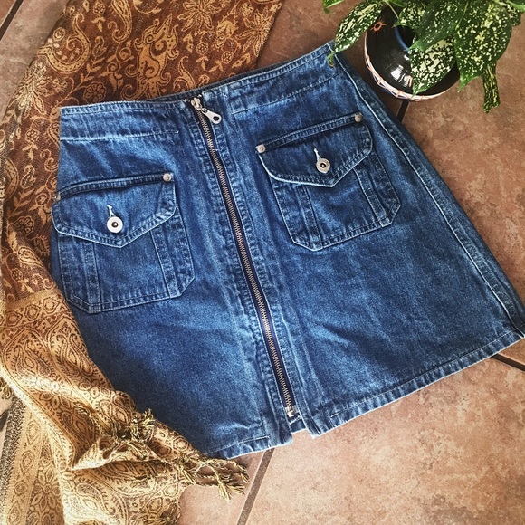 Express Dresses & Skirts - Vintage Express Denim Mini Skirt